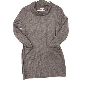 Pure Jill M Medium Purple Heathered Cowl Neck Long Sleeve Pocket Dress Boho